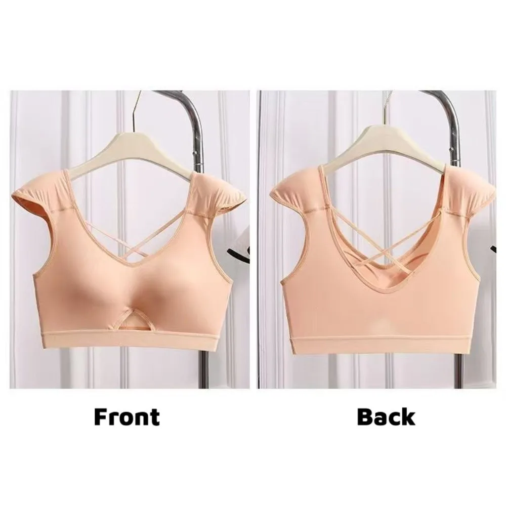 ملابس داخلية غير مرئية للكتف بزاوية قائمة، أشرطة متقاطعة على شكل حرف V عميقة، حمالة صدر، ملابس داخلية بدون خياطة، حمالة صدر لاسلكية لتشكيل الجسم