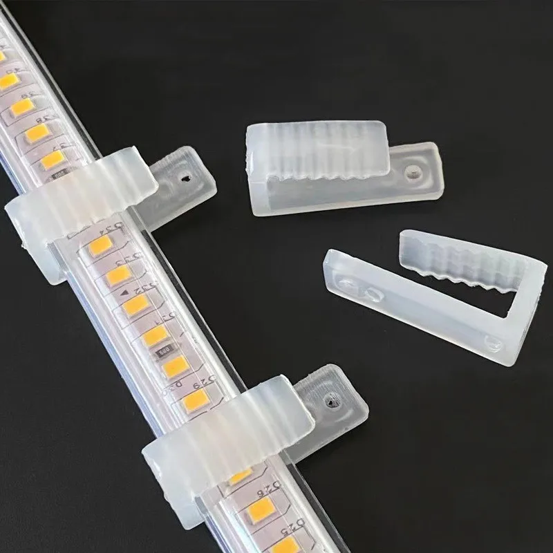 LED Neon Strip Fixed Clip Buckles Clamps Lamp Holders Accessories Flexible Silicone Tube Holder Strip Lights Buckle 50/100pcs