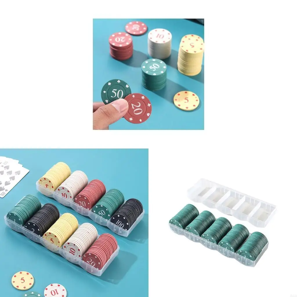 MXLD 100 Piezas Casinos Chip Ruletas Juego Bingo Chip con Enseñanza Moneda