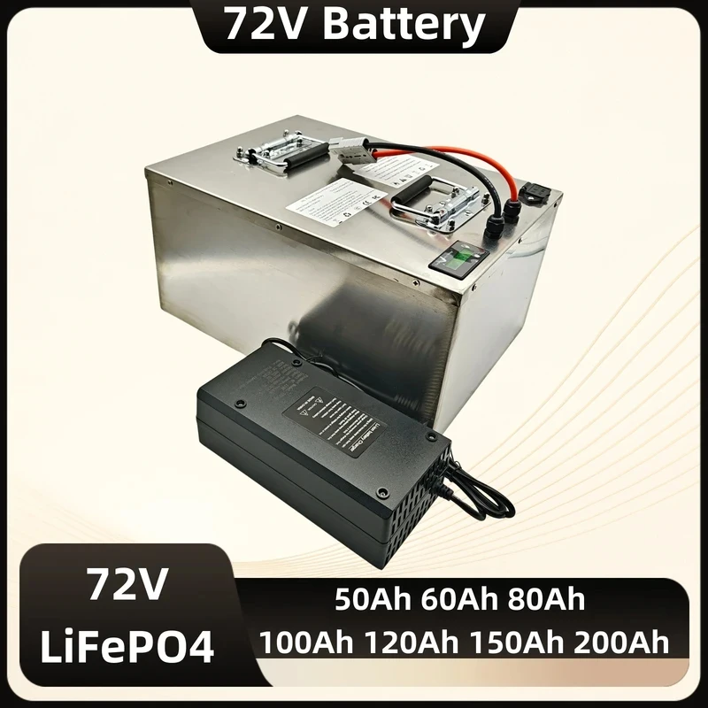 LifePo4 High Capacity 72V Lithium Battery 50Ah-200Ah for Golf Cart Electric Vehicle Compatible Charger 60AH-200Ah