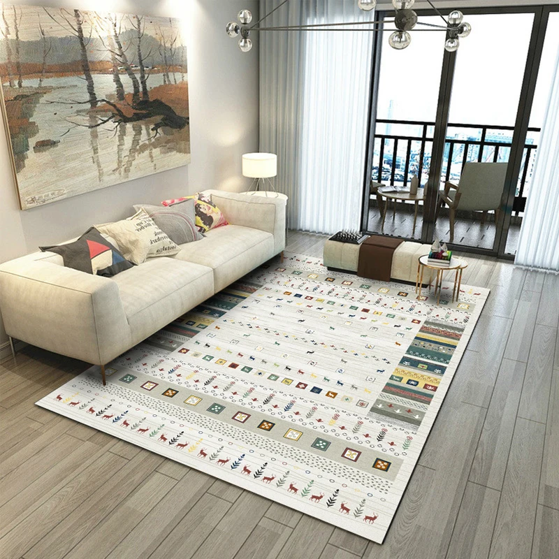 

Artistic Ethnic Style Carpet Luxurious Bohemian Decoration Living Room Carpets Comfortable Soft Persian Rug Bedroom Bedside Rugs