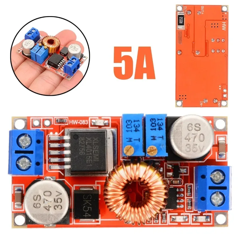 2PCS Efficient Adjustable 5A DC-DC Buck Module Constant Current Voltage Regulator Step Down Converter Charging Board 5V 12V 24V