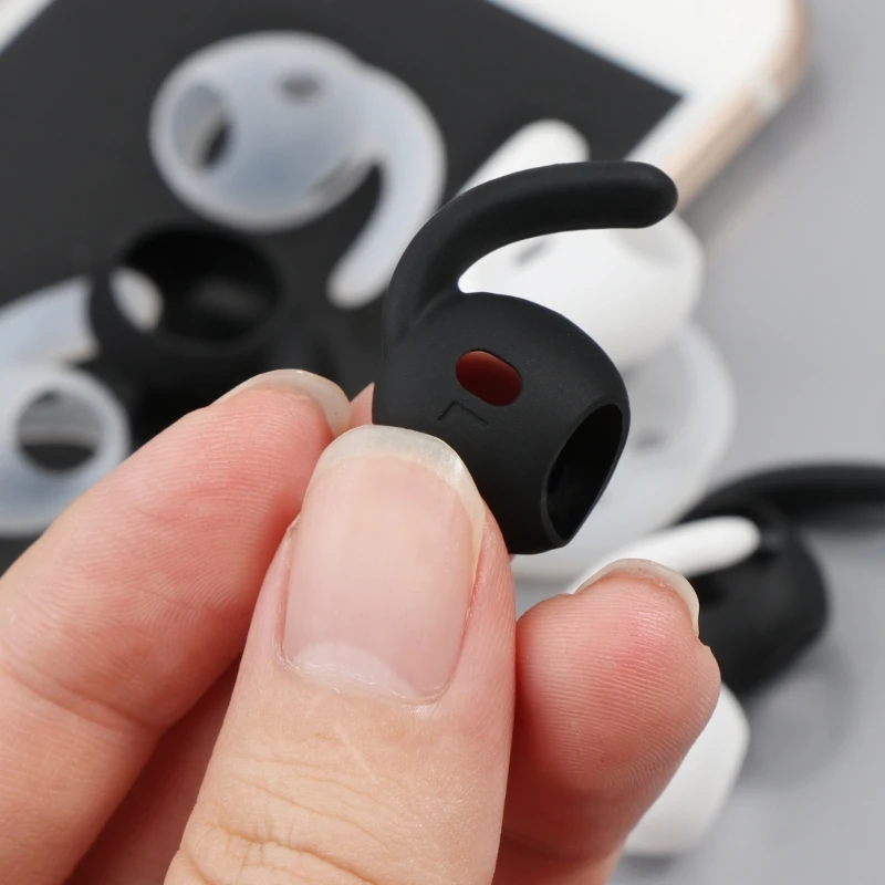 Étui Airpods Pro 2 en Silicone, 2 paires, antidérapant, souple, crochet d'oreille, capuchon