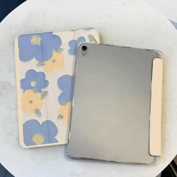 Blue Yellow Flower TPU Soft Case for IPad Air 5 Air 4 10.9 IPad 5th Generation 9.7 Inch 7 8 9th 10.2 Funda Cover 10.9 10th Gen