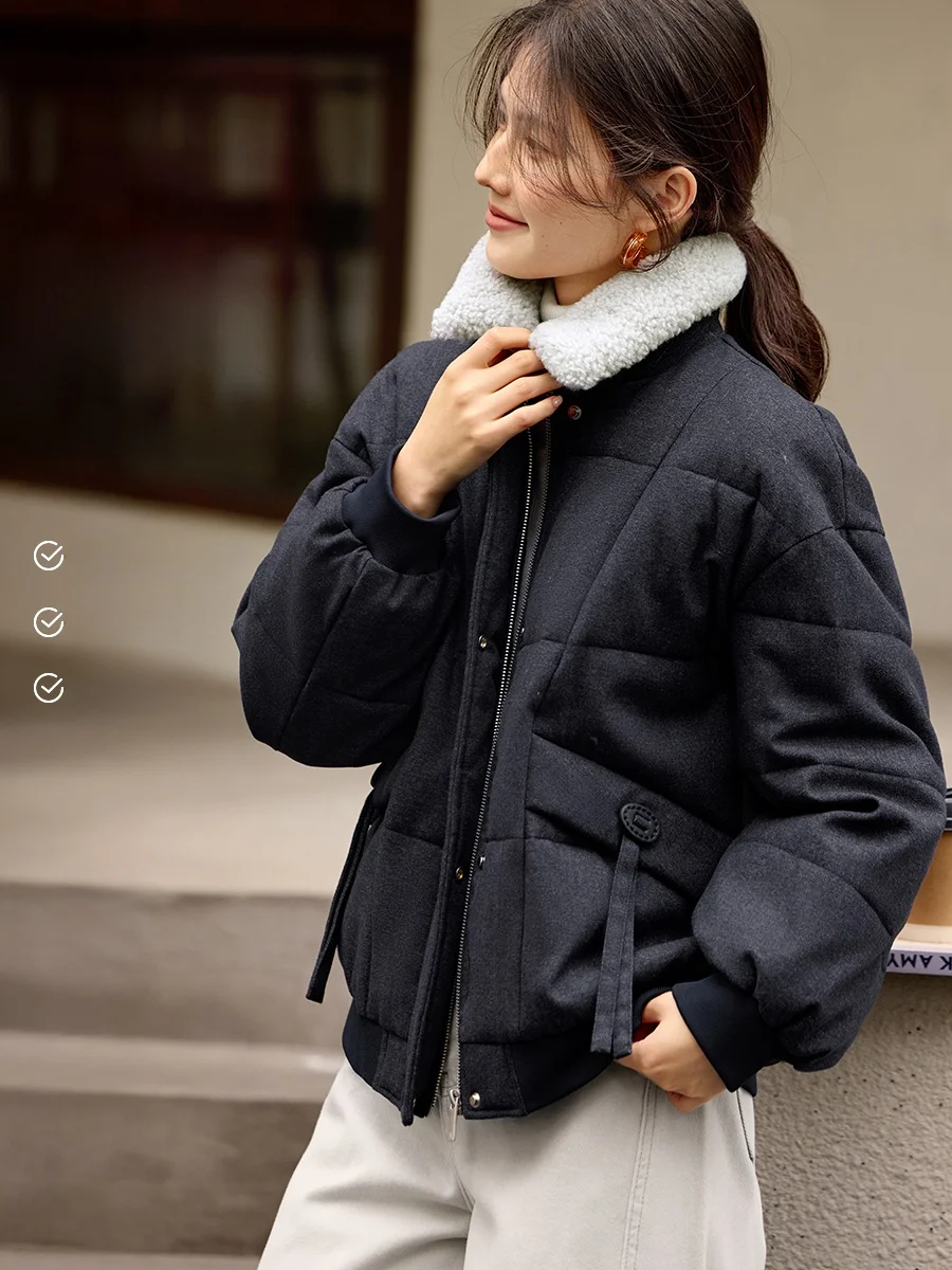 

XWI Thiened Джинсовый хлопок Jaet Женская теплая верхняя одежда для поездок на работу Winter Faion Прямые штаны из смеси полиэстера Long Sve