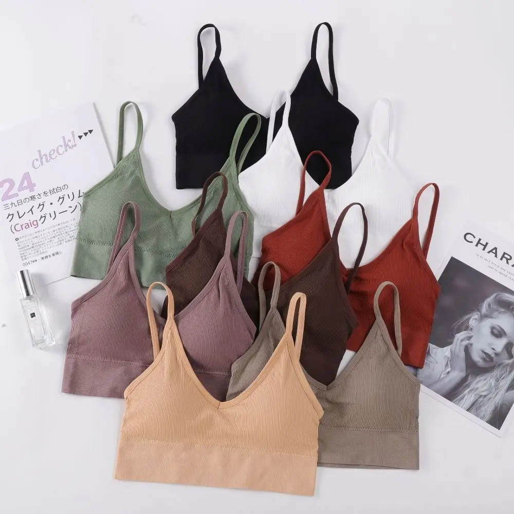 Sexy Nylon Thin Strapes Sports Bra Fitness Running Seamless Low Back Bra Sport Brassiere Tops Push Up Bras Gym Bra Backless Girl