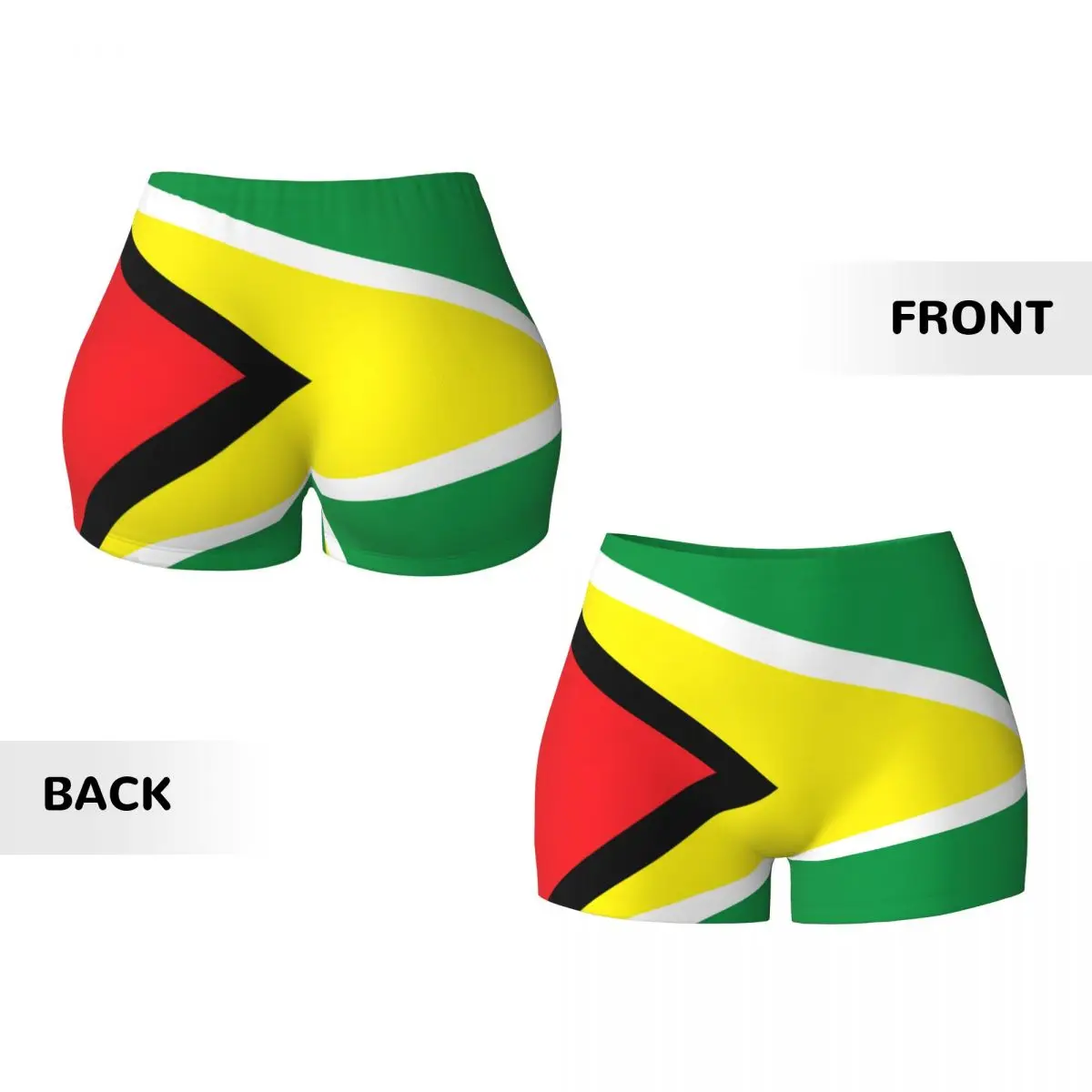 Sexy Strakke Hippe Sportshorts Guyana Vlag Fitness Comfortabele Yogashorts Voor Dames