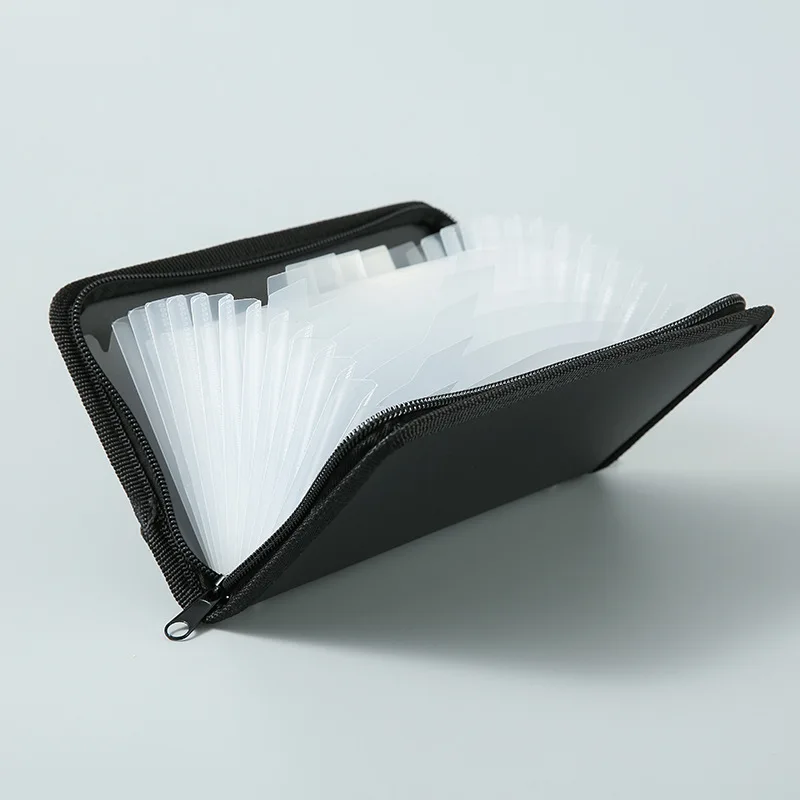 A6 Mini Rainbow Organ Bag Edge Zipper Clip New Bill Storage Multi-layer File Folder Filing Products