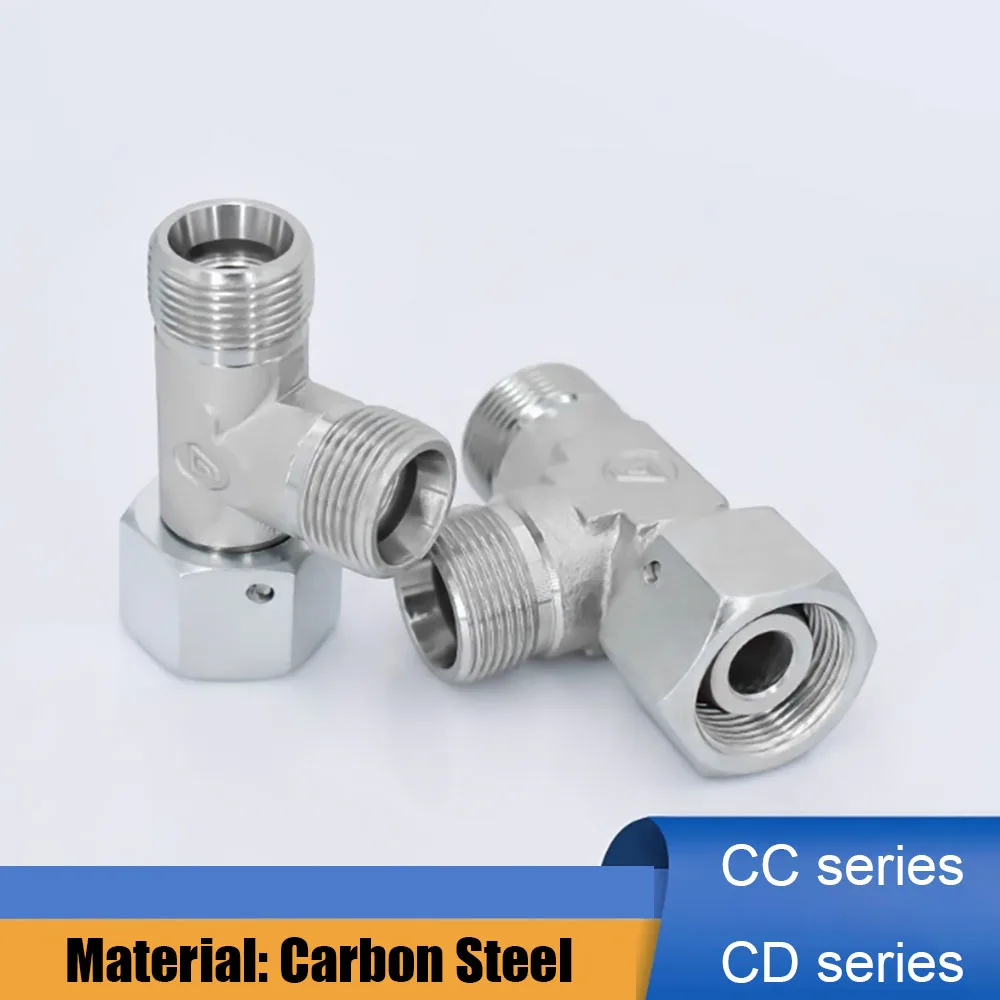 

Hydraulic Oil Pipe Joint CC-CD Card Sleeve Union Tee Internal Thread 24 Degree Cone Hydraulic Carbon Steel High-Pressure Tee