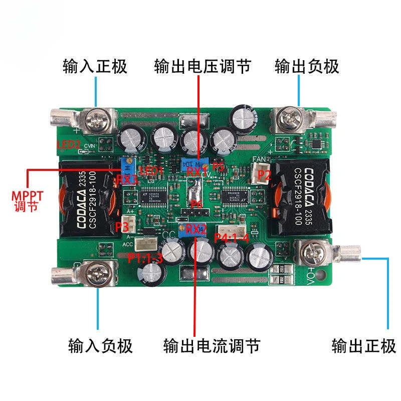 2800W High-power DC-DC Boost Module with Constant Voltage and Current Adjustable Input 14-90V and Output 18-140V