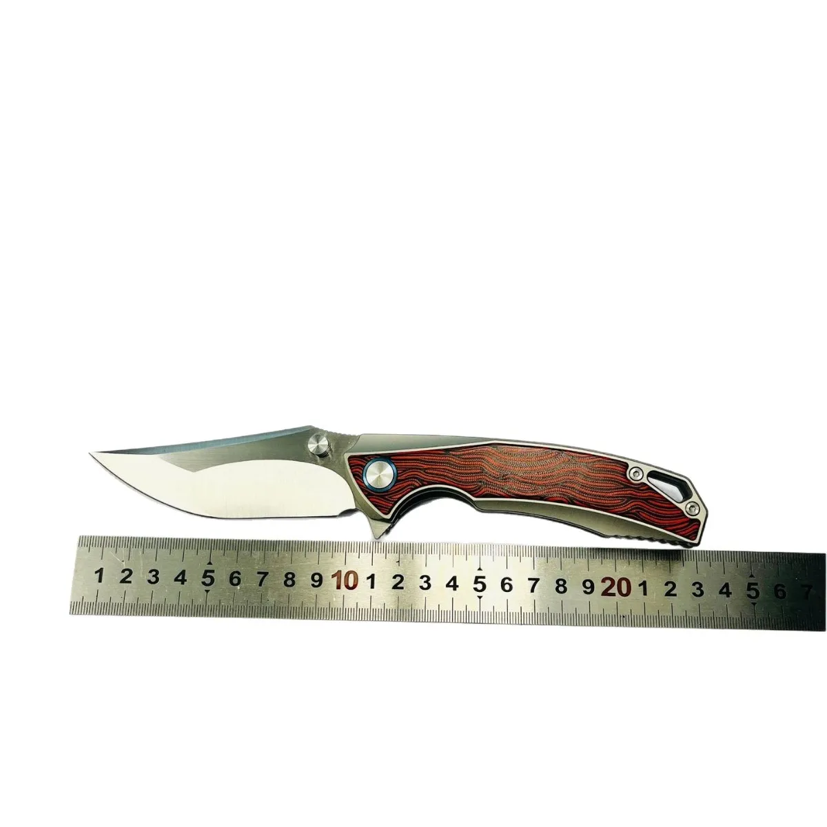 2025 الراقية التيتانيوم EDC سكين للفرد مع VG-10 شفرة، CNC الدقة جوفاء طحن أداة الجيب في الهواء الطلق