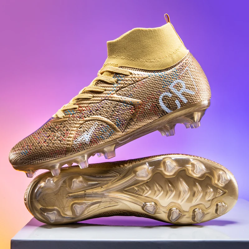 

New Men Football Boots Adult Training Sport Soccer Shoes Cleats Boys Outdoor Long Spikes Non Slip Breathable Match Comfortable