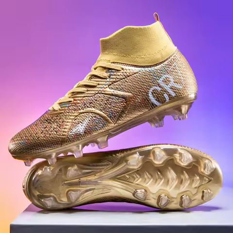 New Men Football Boots Adult Training Sport Soccer Shoes Cleats Boys Outdoor Long Spikes Non Slip Breathable Match Comfortable