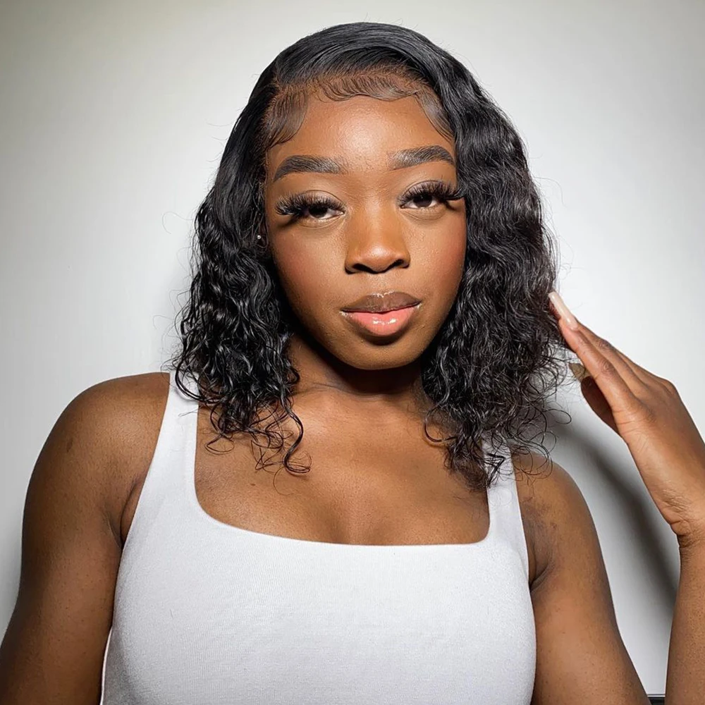 

7x5 Glueless Wear and Go Deep Wave Short Bob Wig Brazilian Human Hair 13x4 13x6 HD Lace Front Wig For Black Women Ready To Wear