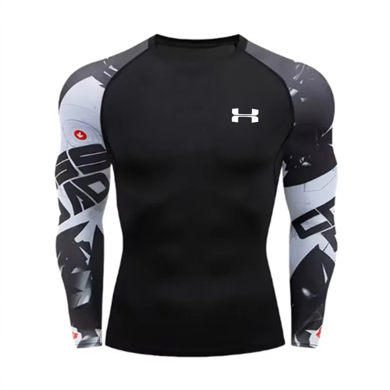 Sun Protection Second Skin Breathable Compression Shirt Men Rashguard Jiu Jitsu Fitness Gym Running Outdoors Sports T-Shirts Men