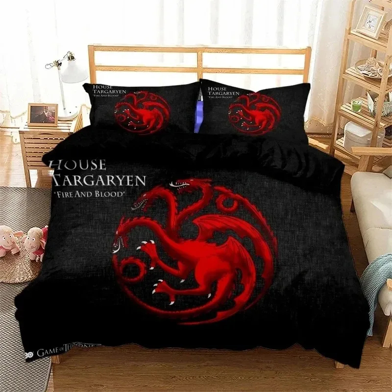 3D Print Cartonn Fire and Blood Bedding Set Duvet Covers Pillowcases One Piece Comforter Bedding Sets Bedclothes Bed