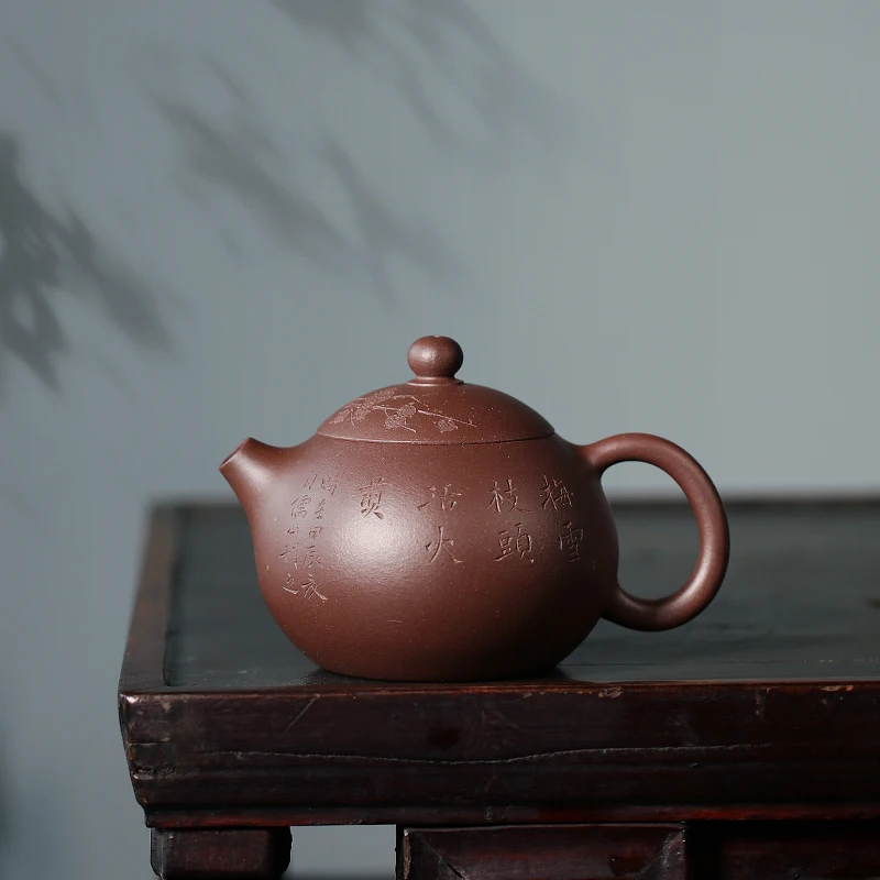 [ Morning Light Kiln ] Collected All Handmade Yi Purple Clay Teapot No. 4, Well Bottom Groove, Qing Xi Shi