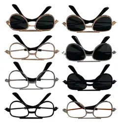 Gafas de sol de moda para muñecas BJD, anteojos de sol de 6cm para muñecas de algodón de 10cm, montura para muñecas 1/3 1/4, accesorios de ropa DIY