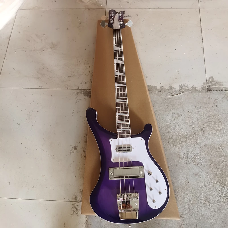 Purple Rickenbacker 4 string bass guitar, a variety of colors to choose from, support color customization