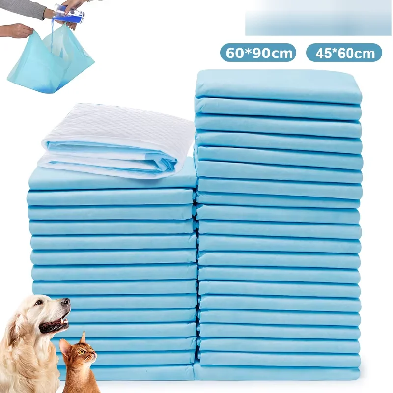 100 Stück Haustierwindeln 45*60cm/60*90cm Katzen- und Hundewindeln Super Saugfähige Haustierwindeln Hundeurinunterlage Schnell Trocknende Einweg-Urinmatte – Detail 1
