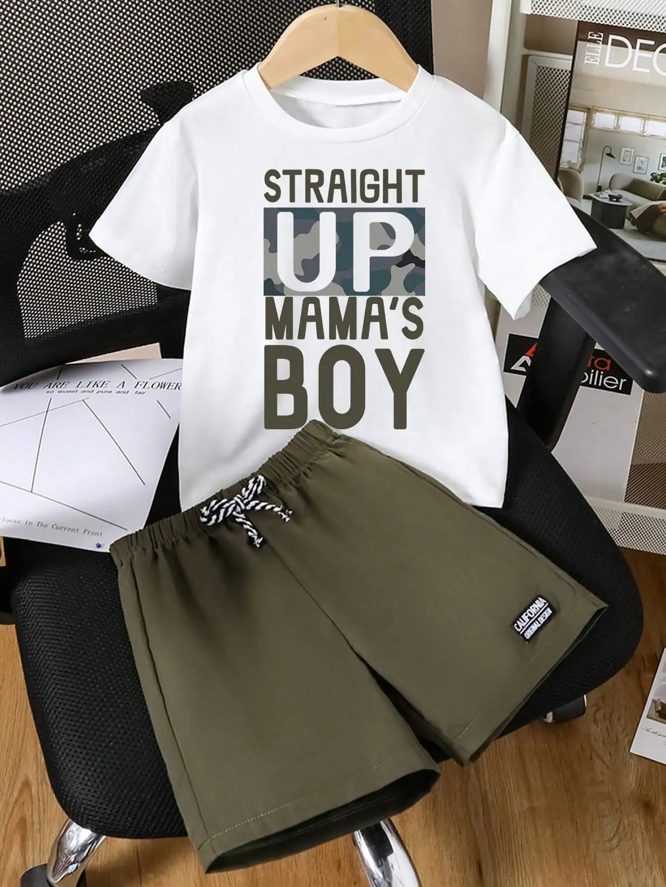 

Letter-printed T-shirt shorts, men's soft casual T-shirt, men's suit, streetwear, designer style