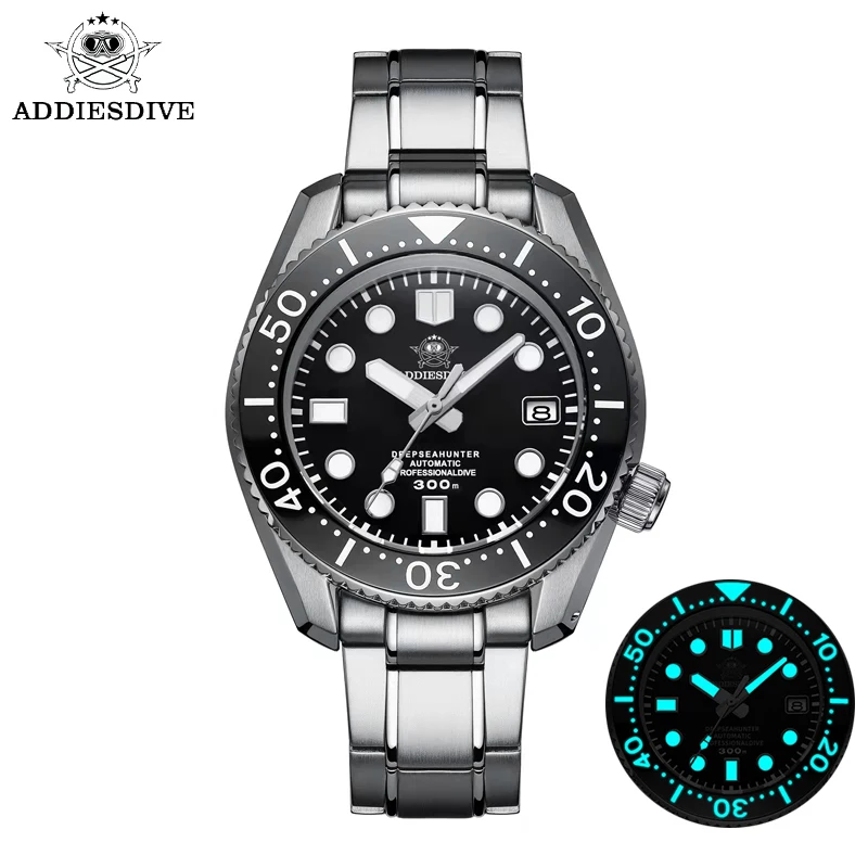 Addiesdive MM300 Homage Watch MY-H7 NH35 Automatic Sapphire STL Bracelet BGW9 Lume Ceramic Bezel Men\'s Mechanical Diver Watch