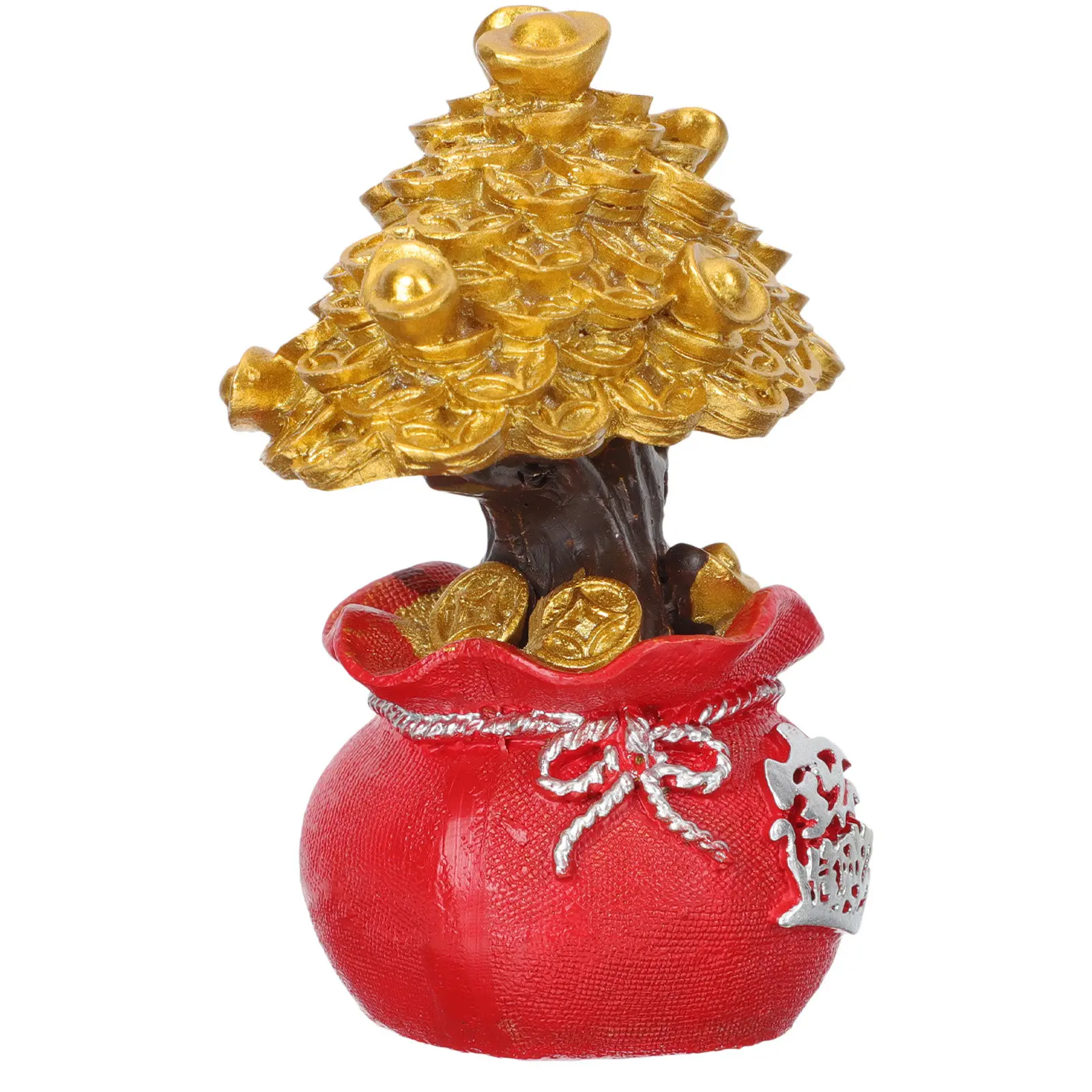 Fortune Tree Decoration for Chinese New Year – Bright Color Money Tree Desktop Ornament, Premium Material