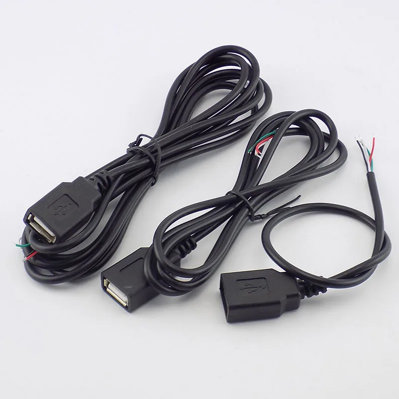 0.3/1/2M Micro USB Female Single Head 4 Pin Wire Data long extension Cable Cord Power Supply Adapter Charge for PC Connector H10