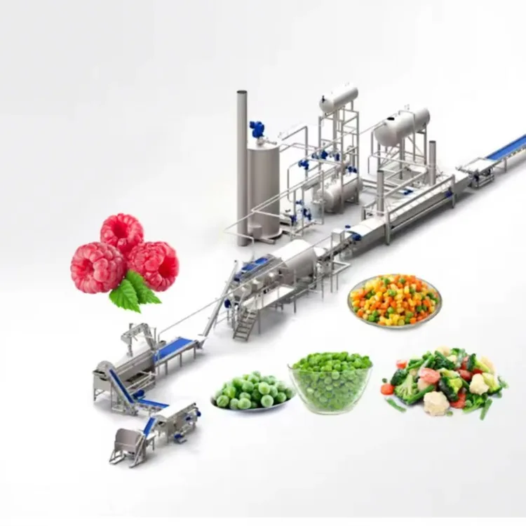 New Spinach Leafy Vegetable Washing and Peeling Frozen Processing Line Automatic High Efficiency SUS 304 Stainless Steel