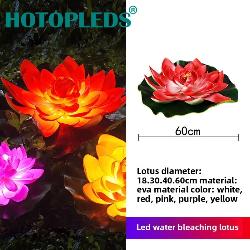 2pack Select Custom Led European Lotus Lamp Single Water Floating Luminous Multi-specification EVA Material Outdoor Waterproof