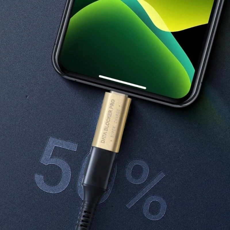 JU64 USB C Highly Speed Charging Adapter USB C Data Blocker USB C Male to Female Adapter Secure Charging for Phones Tablets view 4
