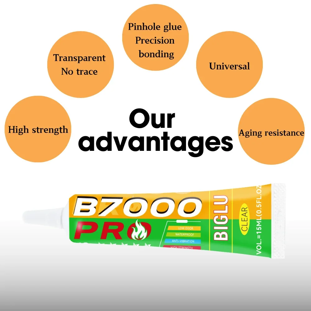 BIGLU B7000 PRO Glue Clear Contact Universal Glass Plastic DIY Phone Repair Adhesive  B-7000 With Precision Applicator