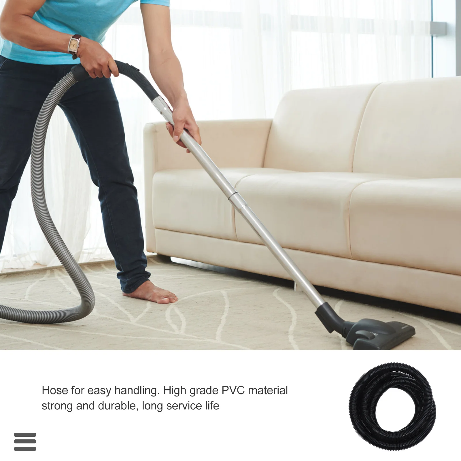 Vacuum Cleaner Hose 32mm Diameter Durable PVC For Industrial Cleaner Tube Accessories Flexible Extension Dryer