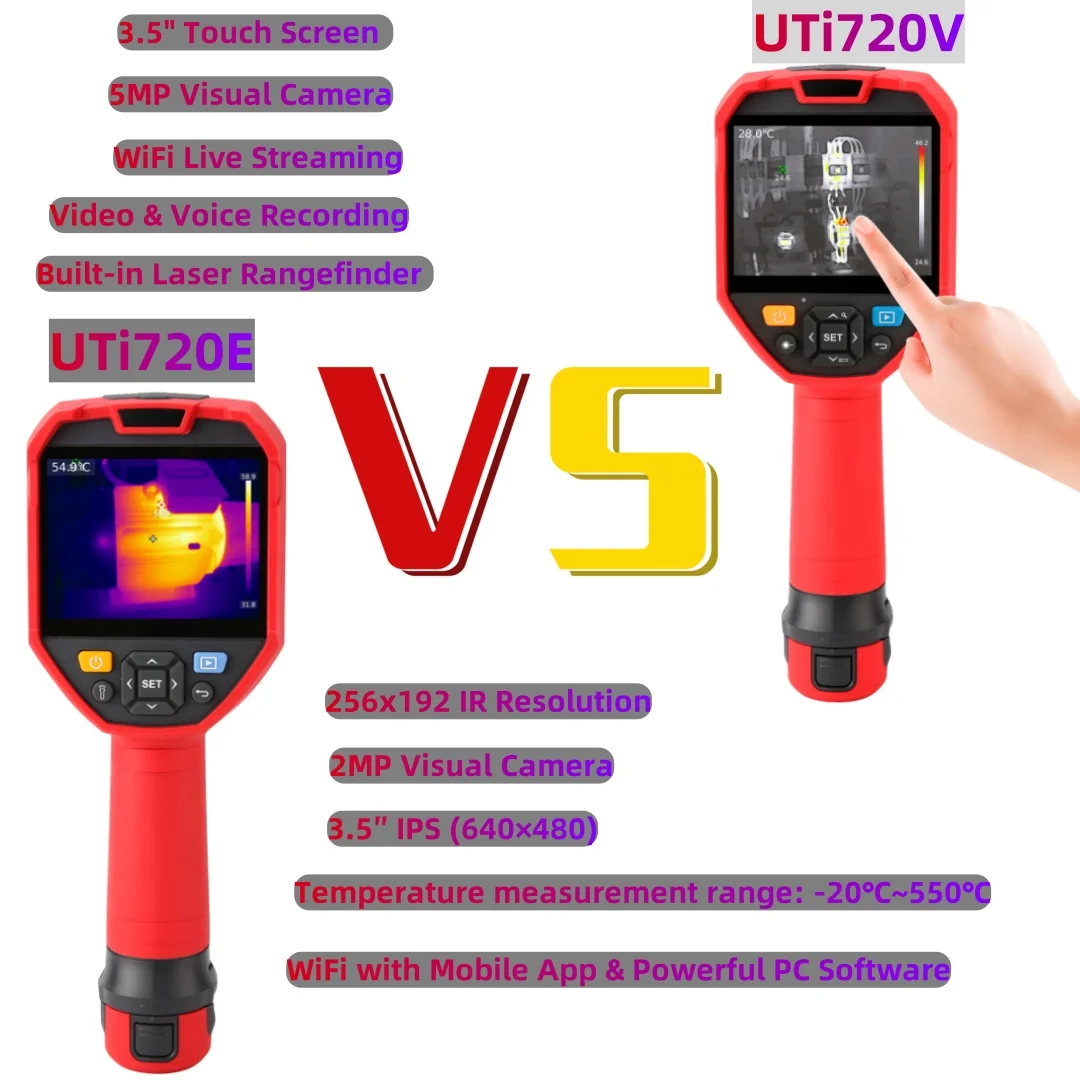 UNI-T UTi720V UTi720E Professional Thermal Camera 256x192 IR Imager WiFi Touch Screen for PCB Electrical Circuit Repair Tool