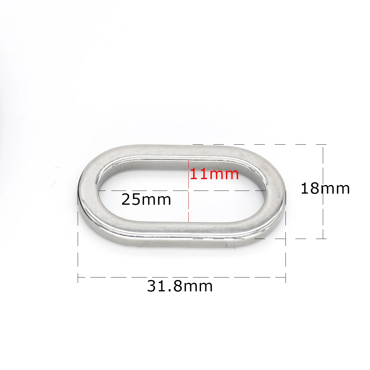 1pc Edelstahl d Rings chnalle ovaler Ring Einsteller Verschluss Schnalle Leder Bastel tasche Teile Geldbörse Rucksack Haustier Kragen Zubehör – Detail 12