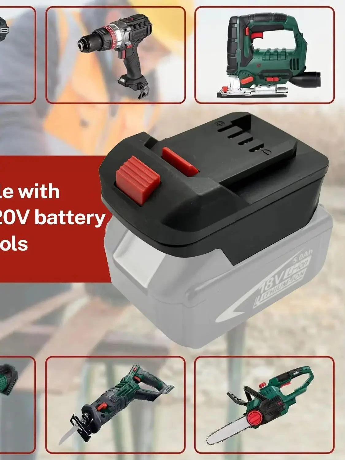 NEU: Adapter für Makita 18V Lithium-Akku, umwandlung in Lidl Parkside X20V Akku, kabelloser, elektrischer, modifizierter Schraubendreher-Werkzeugadapter