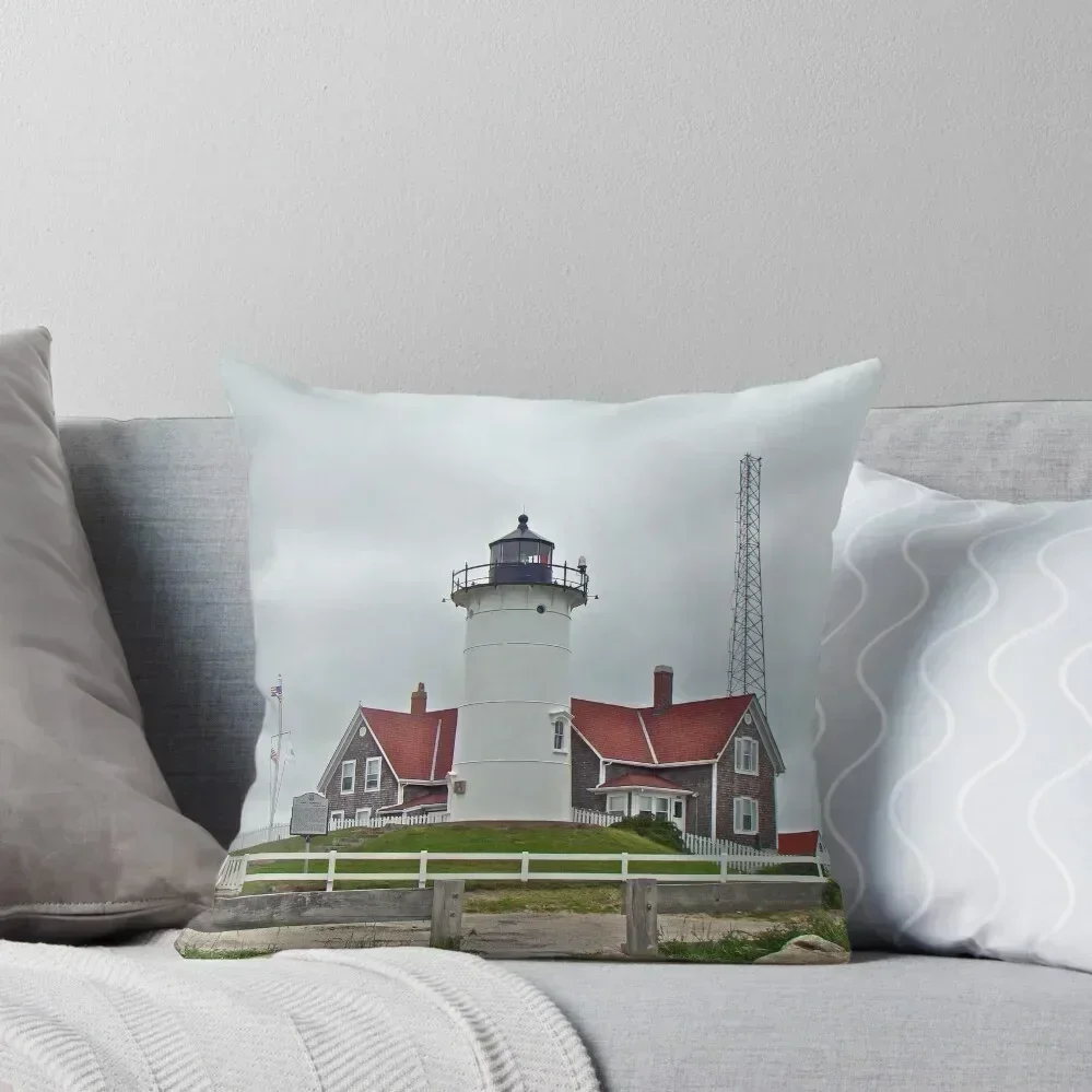 

Nobska Point Lighthouse - Woods Hole MA Throw Pillow Christmas Covers luxury covers Sofa Cushion Cover pillow