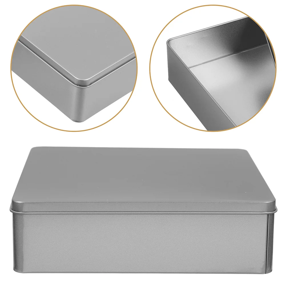 

2 Pcs Storage Box Containers with Lids Metal Cookie Tin Cake Tins Boxes Tinplate Small