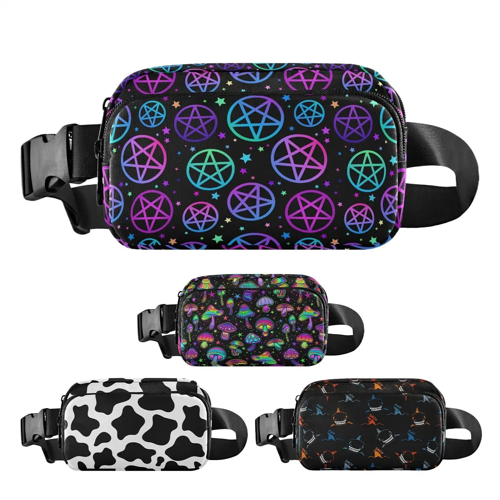 

Fanny Packs For Women Adjustable Reflective Mobile Phone Wallet Zipper Unisex Running Belt Bag For Mobile Phone Hiking Casual