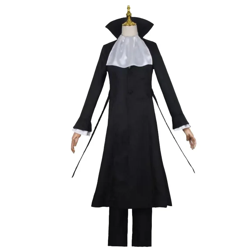 Ryunosuke Akutagawa Cosplay Bungo Zwerfhonden Kostuum Trenchcoat Man En Vrouw Zwart Uniform Pakken Unisex Pruik Accessoires