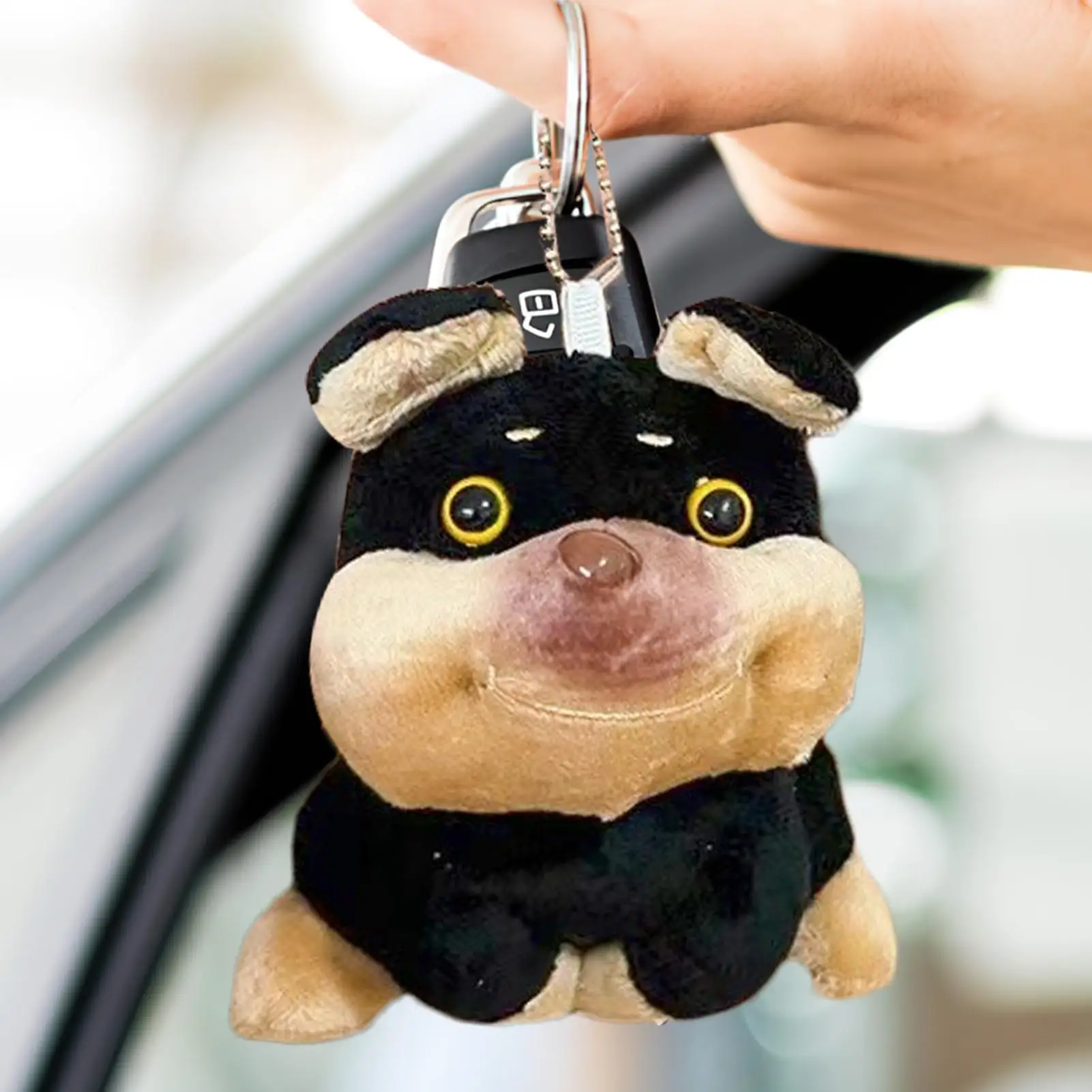 ぬいぐるみキーホルダーチャーム、蜂、犬チャームデコレーション、ぬいぐるみハンドバッグペンダント、ハンドバッグ、バックパック、ブックバッグ、財布、車の鍵用