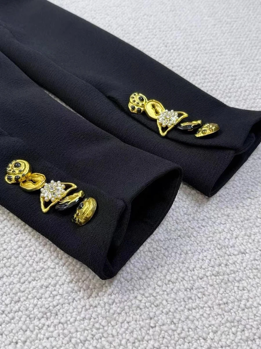 GALCAUR Solid Slimming Jackets for Women Lapel Long Sleeve Patchwork Irregular Button Temperament Jacket Female Fashion Clothing