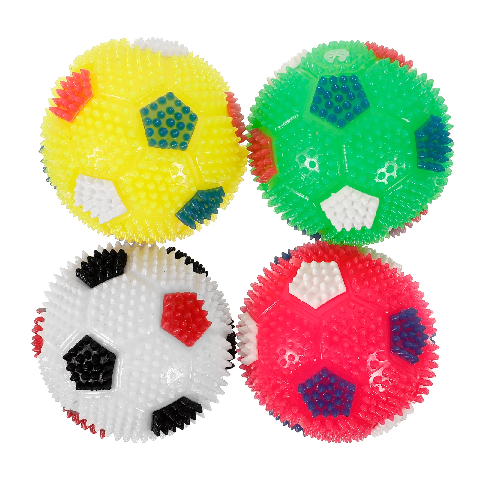 

4 Pcs Glowing Massage Ball Cute Dog Toy Bouncing for Dogs Balls Squeaky Toys Interactive