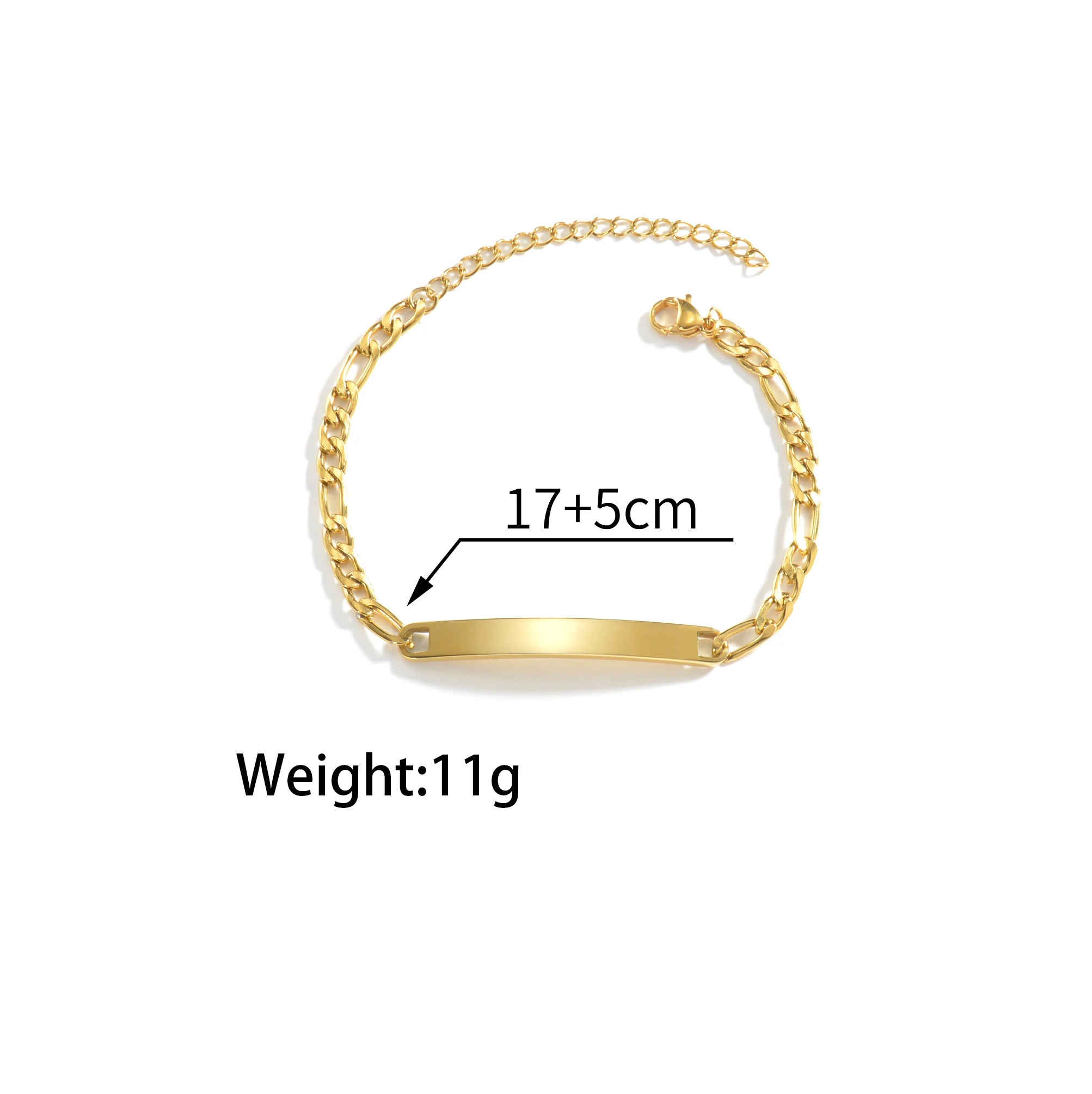 Acheerup Personalized Engrave Name Date Bracelet for Women Stainless Steel Custom Figaro Hand Chain Gold Color Jewelry Men Gift