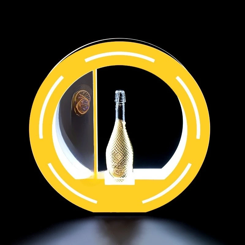 

Bar Luminous Wine Rack LED Round Champagne Display Rack Wine Seat Charging Wine Seat