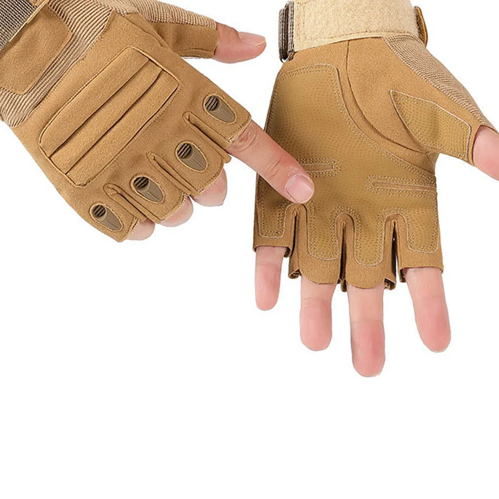 1Pair Half-Finger Gloves Durable Windproof Skid-Proof For Cycling Mountain Bike Outdoor Sports Riding Hiking Camping