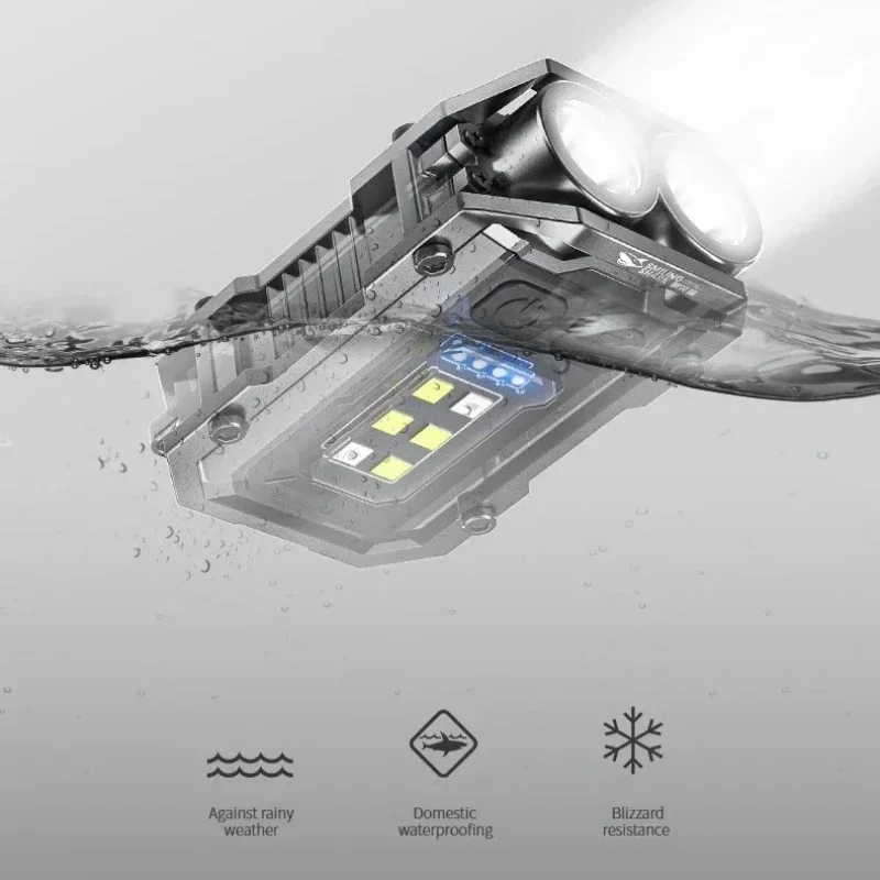 مصباح جيب مغناطيسي متعدد الاستخدامات - ضوء COB LED مدمج للغاية مع أوضاع قابلة للتعديل وخطاف سلسلة المفاتيح