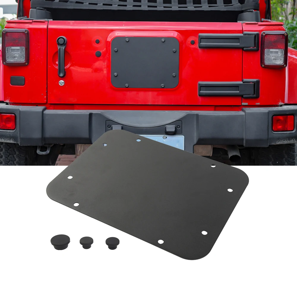 

Car Tailgate Spare Tire Delete Filler Plate Decoration Cover for Jeep Wrangler JK JKU 2007-2017 Car Exterior Accessories Black