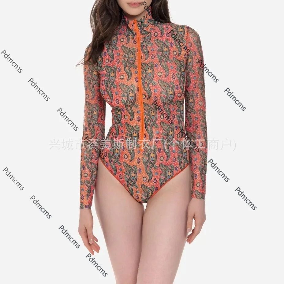 

2025 new Russian swimsuit women's sunscreen mesh racing one-piece swimsuit Купальник