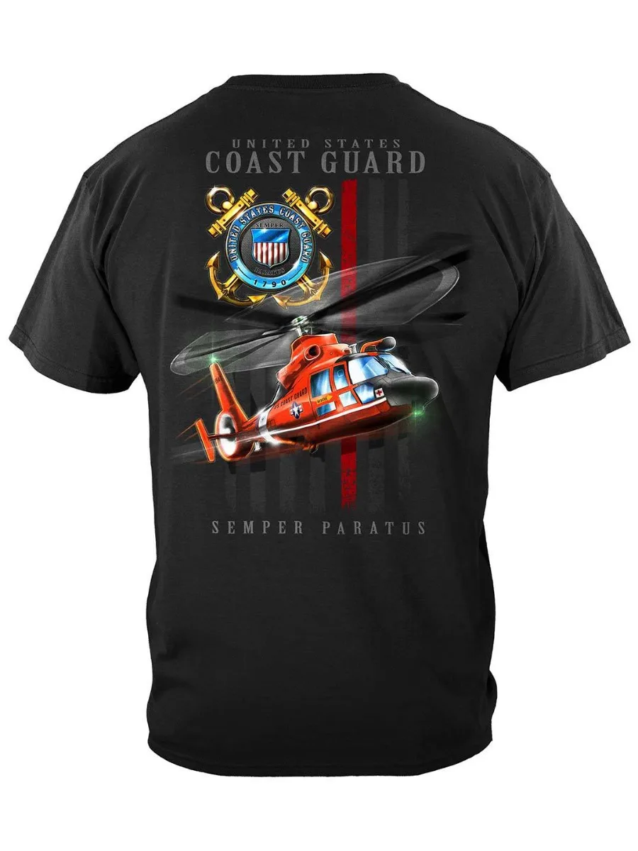 United States Coast Guard Badge Helicopter T-Shirt. Summer Cotton O-Neck Short Sleeve Mens T Shirt New S-3XL